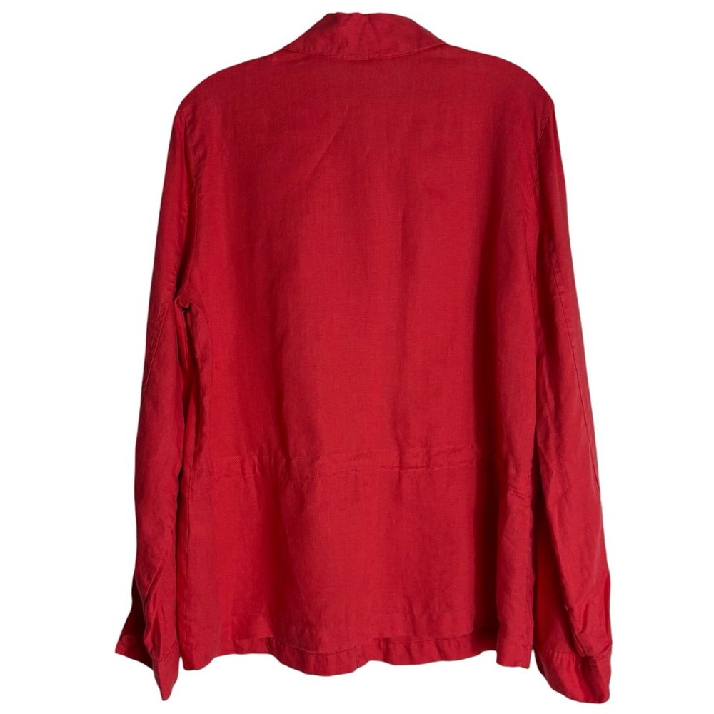 CHARTER CLUB 100% Linen Utility Jacket in Red Size Medium -- CLOSET STAPLE!!! - Picture 5 of 9